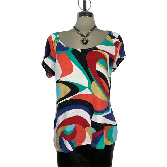 🌹3/25 🌹 Relativity Multicoloured Blouse Size L - Picture 4 of 8